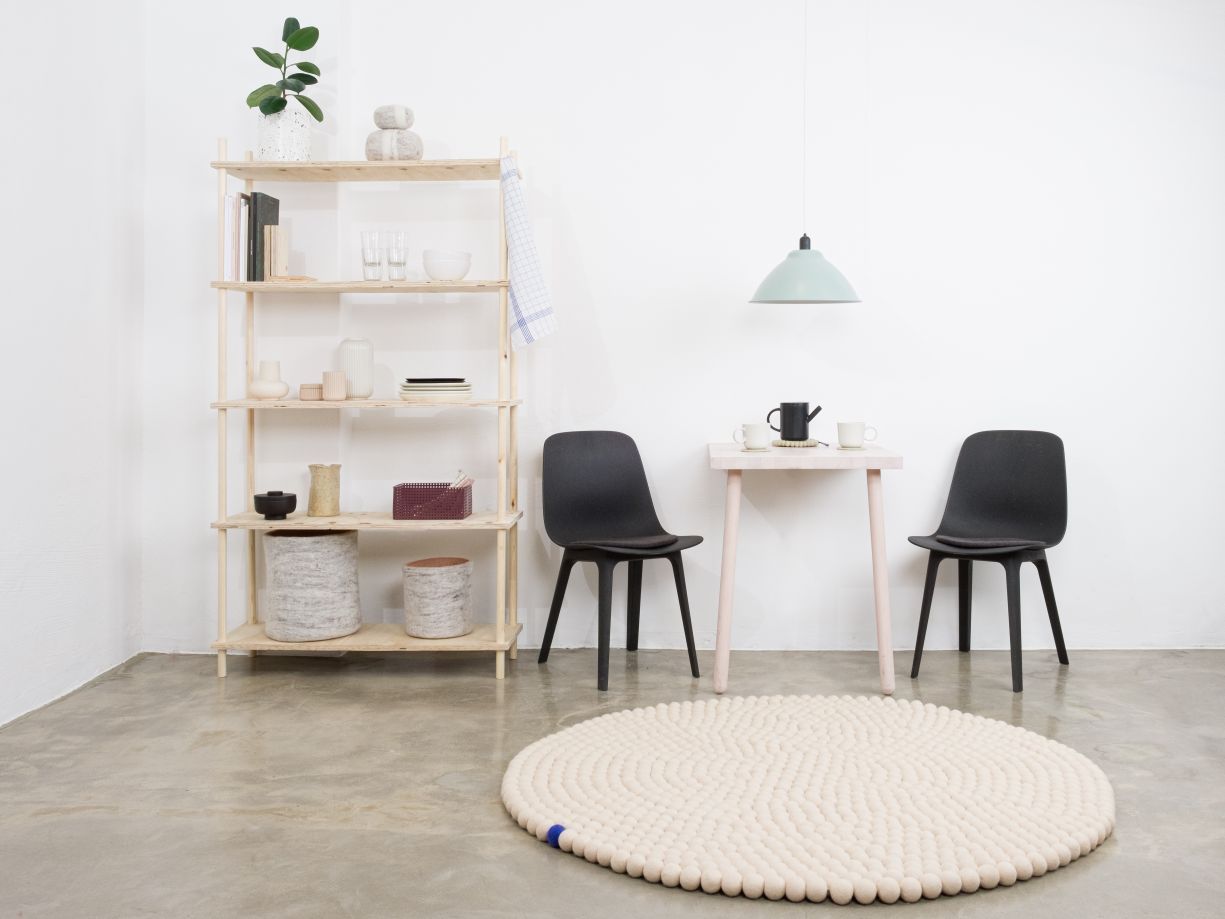 Big One Rund Tapis en feutre Ø 160 cm myfelt Beige