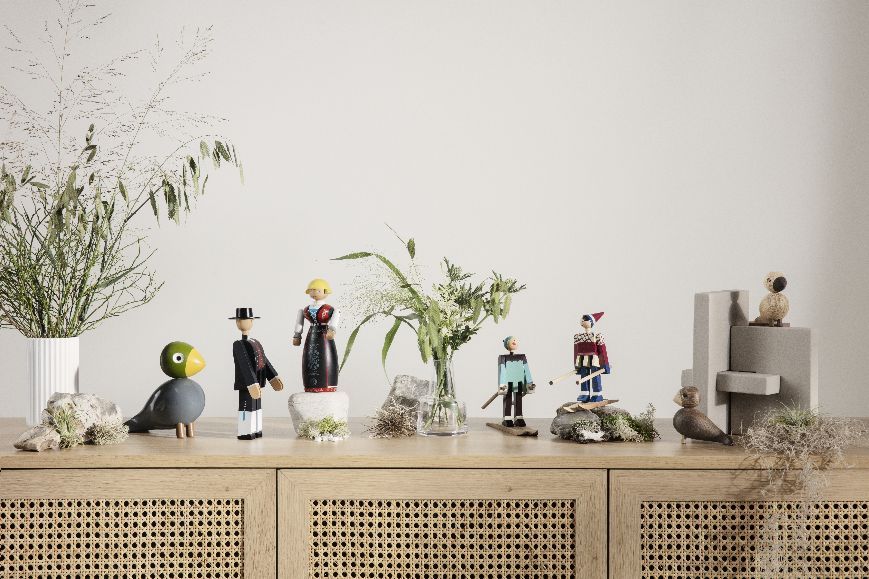 Songbirds Oiseaux chanteurs Figure en bois Rossignol Kay Bojesen