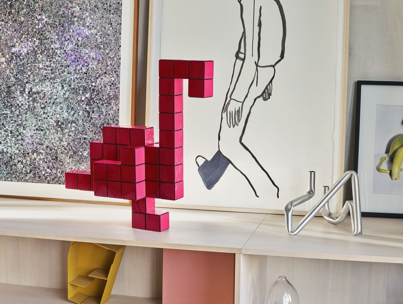 Panton Cubes Flamingo Duoton Sculpture Vitra