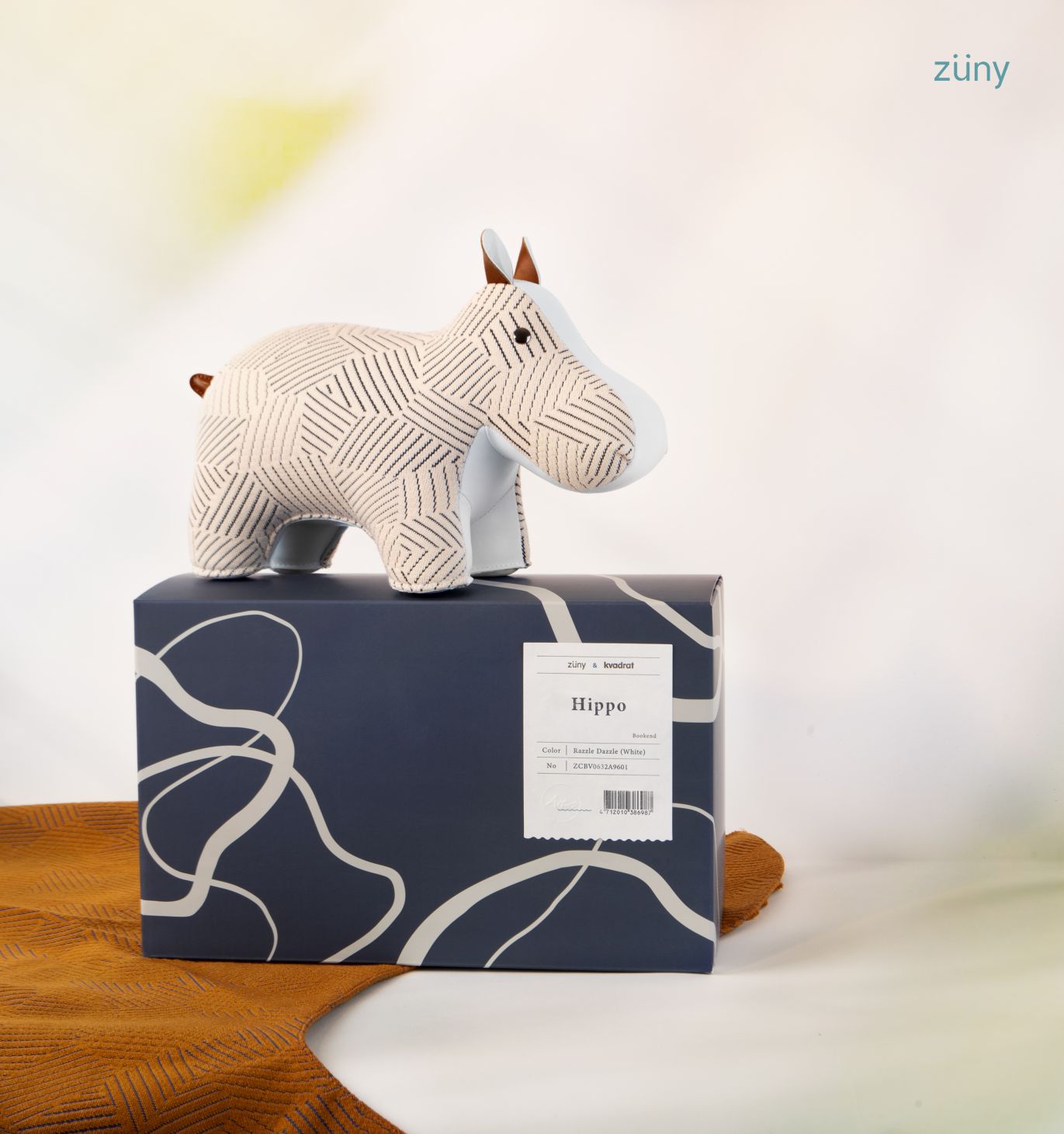 Serre-livres Hippo Razzle Dazzle blanc Züny x KVADRAT