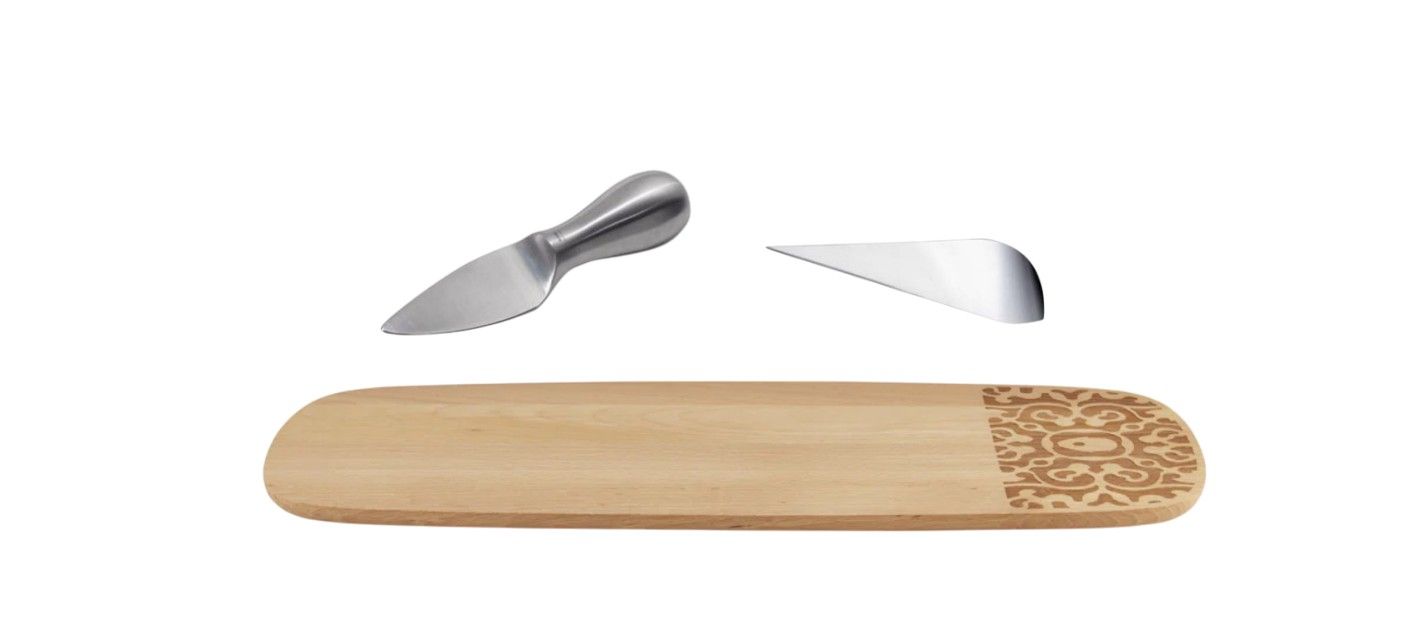 MW22SET Cheese Set Plateau de service + 2 couteaux à fromage Alessi