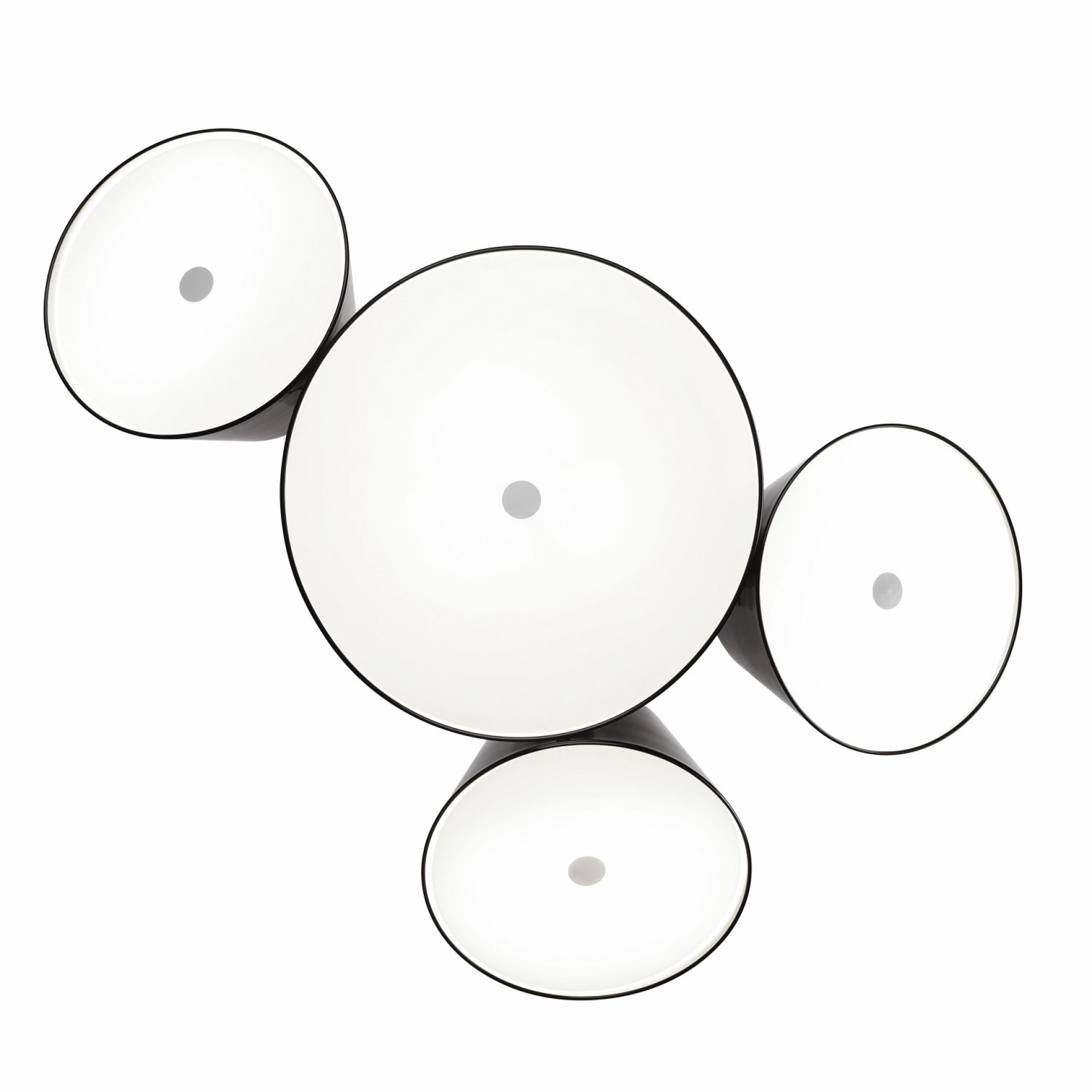 Tam Tam 3 LED Lampe suspension marset Pearlblanc-Noir