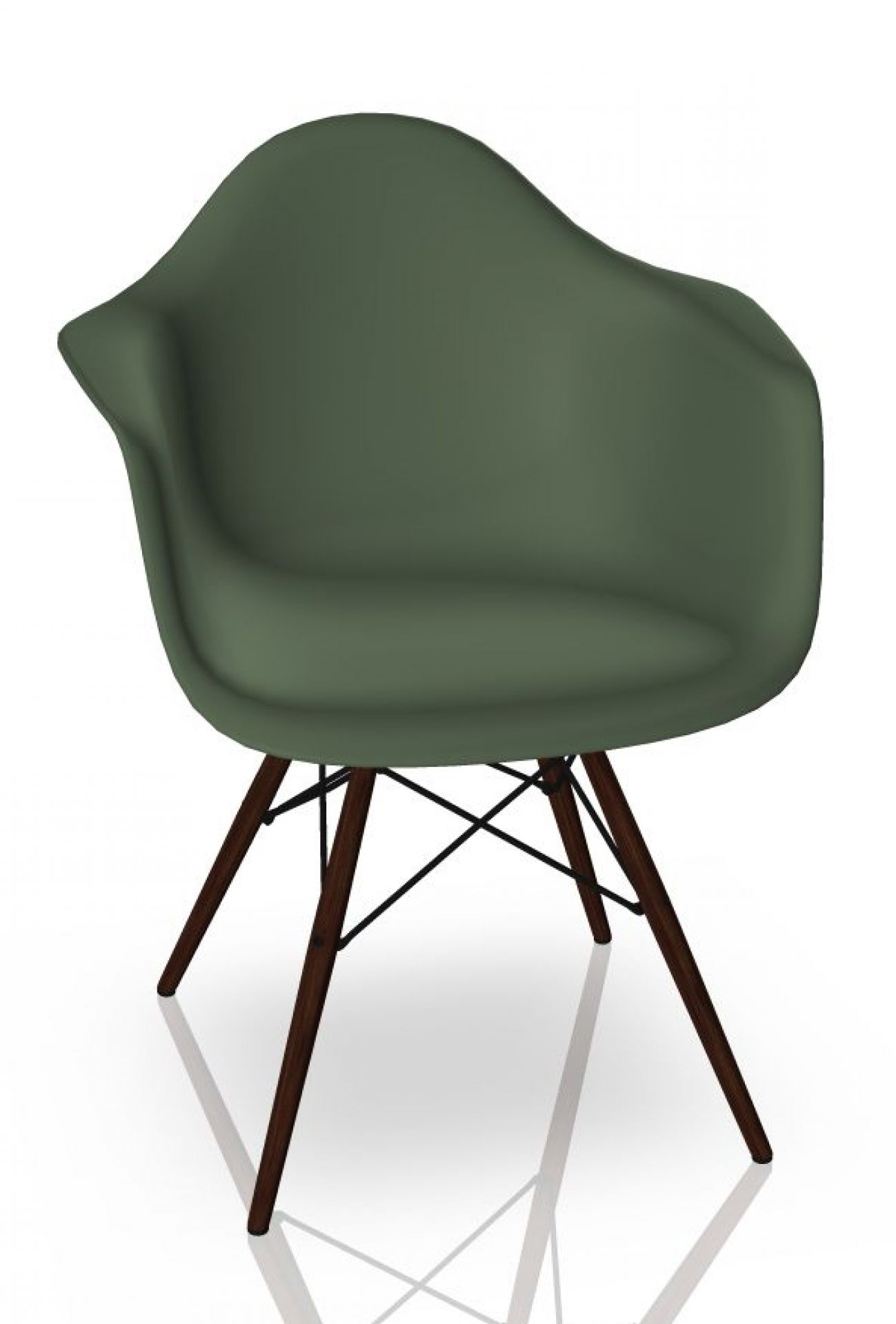 Eames Plastic Arm Chair DAW Chaise Vitra Érable foncé - Forest