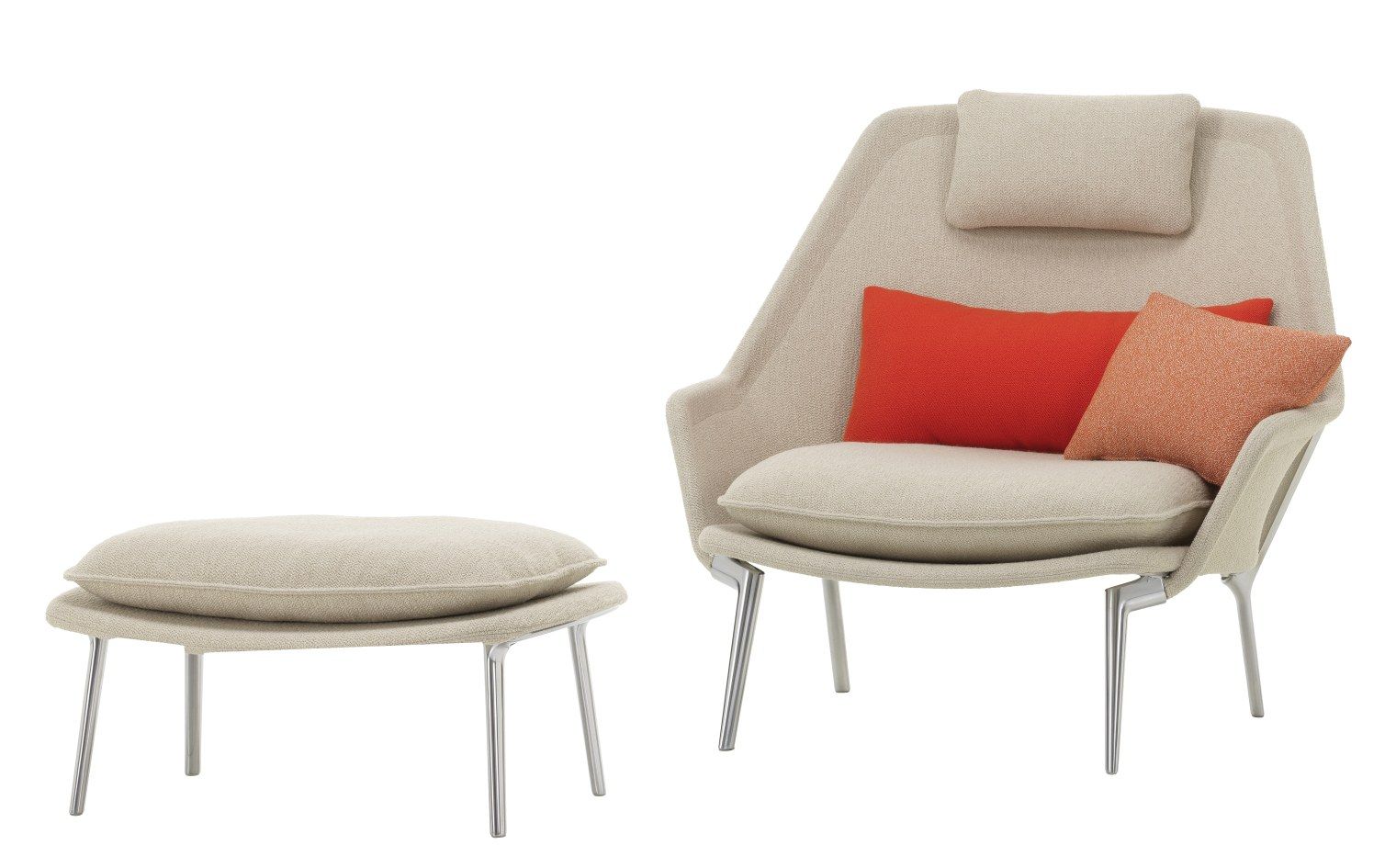 Slow Chair & Ottoman Fauteuil en tissu Vitra 