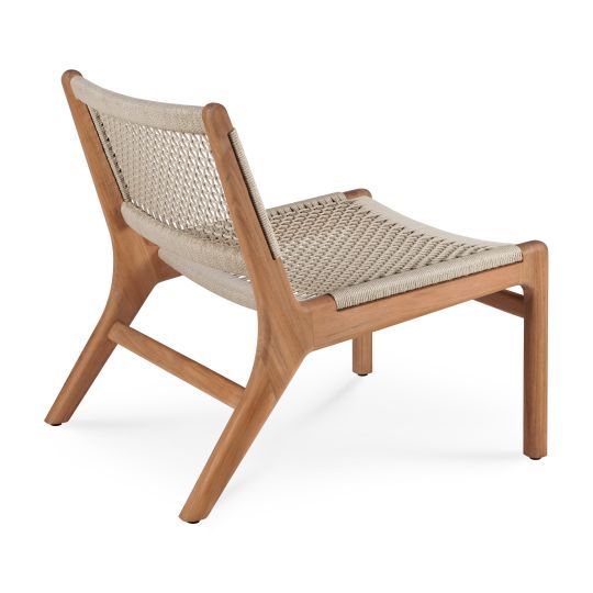 Jack Woven Fauteuil Lounge Extérieur Teck Cordon Beige Ethnicraft