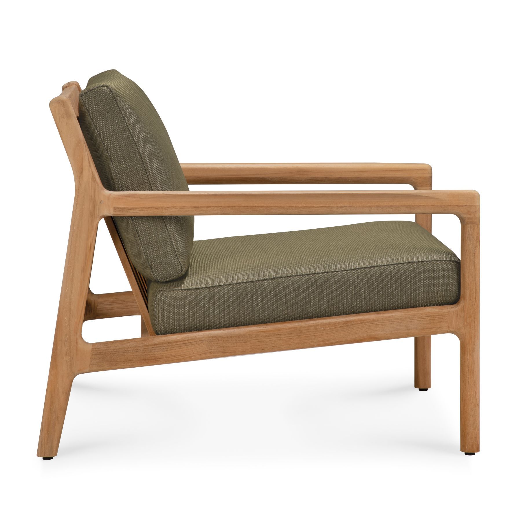 Fauteuil de jardin Jack Outdoor Lounge Chair en tissu vert teck Ethnicraft