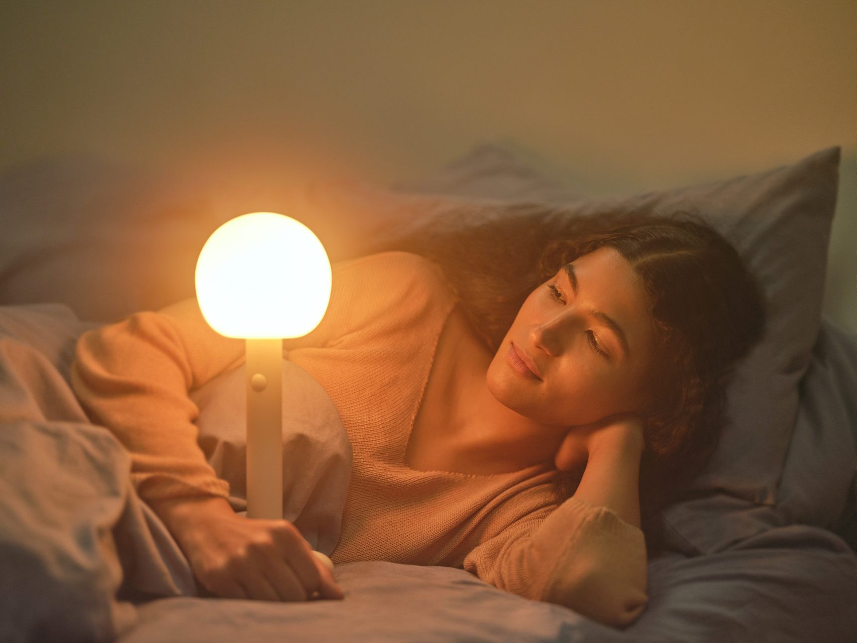 Fire Batterie LED Lampe de table Grau