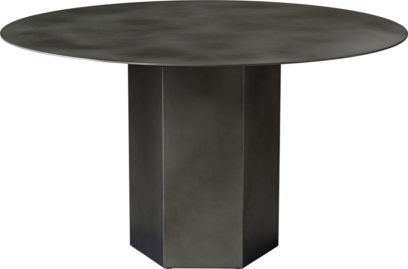 Epic table à manger ronde Misty Gray Acier Gubi