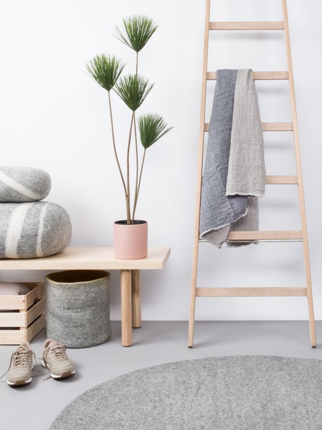 Mono Rond Tapis en feutre Ø 160 cm myfelt Carl (gris chiné)