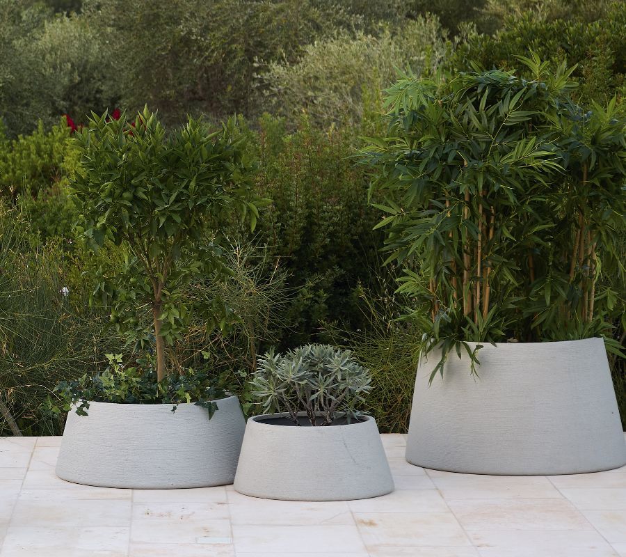 Jardinière trapézoïdale en terre cuite, petite jardinière d'extérieur en canne