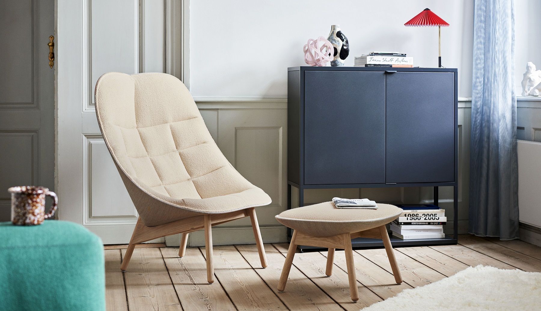 Uchiwa Ottoman Tabouret Hay
