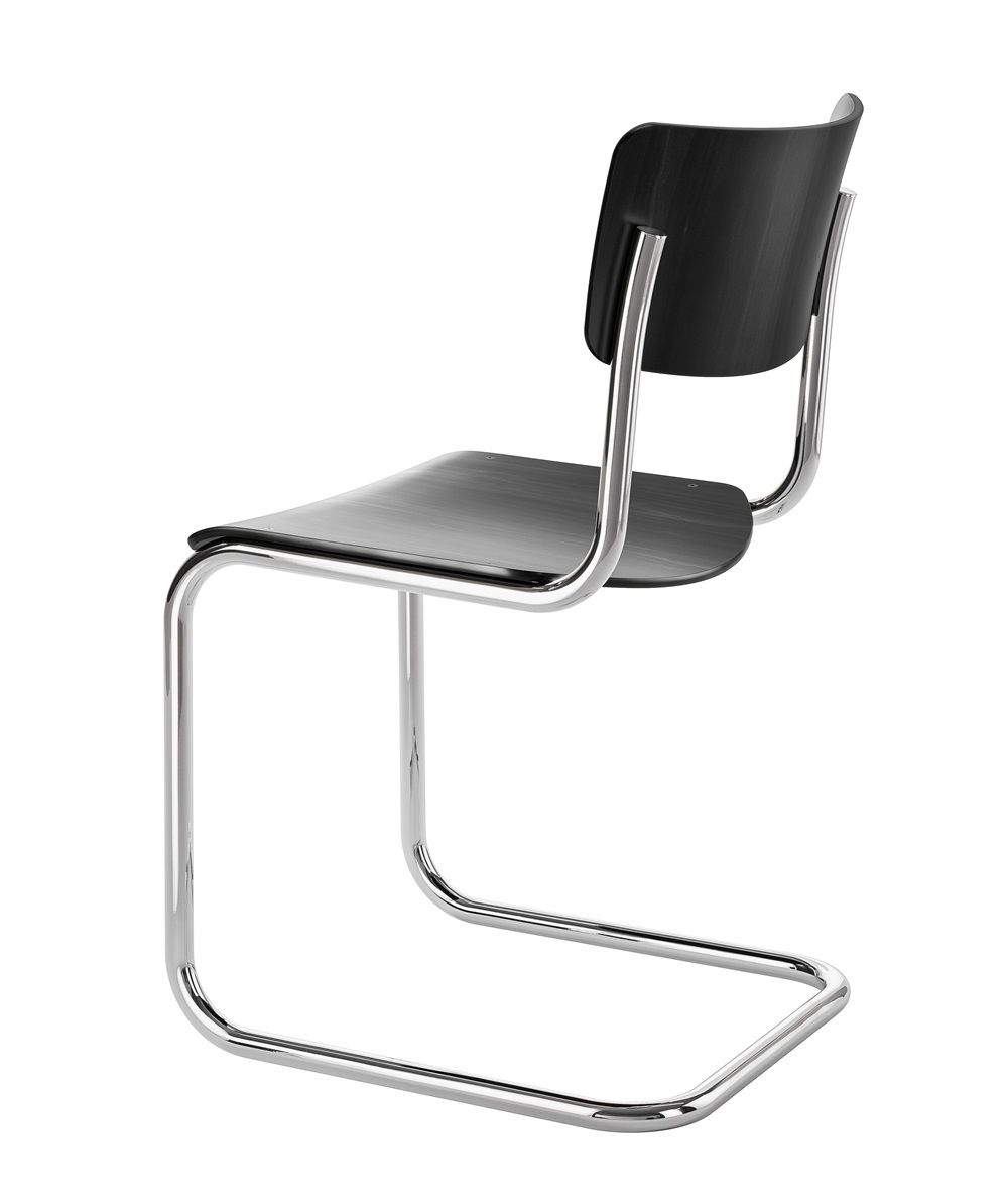 S 43 Classic Steel Tube Cantilever Chair CHROME/BLACK Thonet PREFERRED COMBINATION