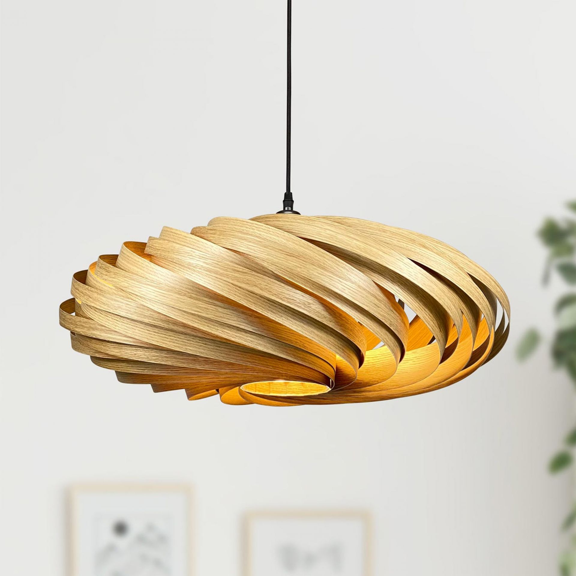 Veneria Lampe à suspendre Ø60 Chêne cm Gofurnit