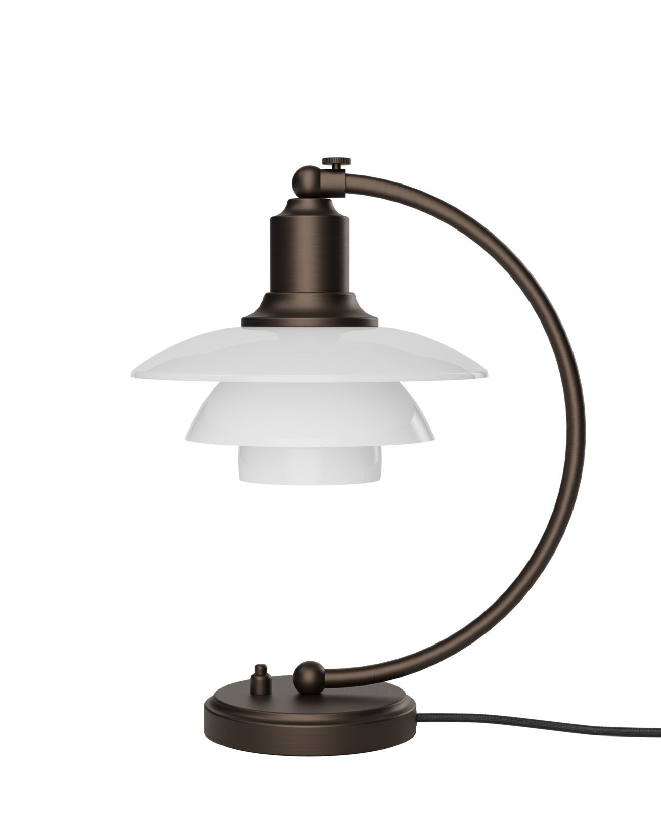 PH 2/2 Luna Aged Brass Opal Lampe de table Louis Poulsen