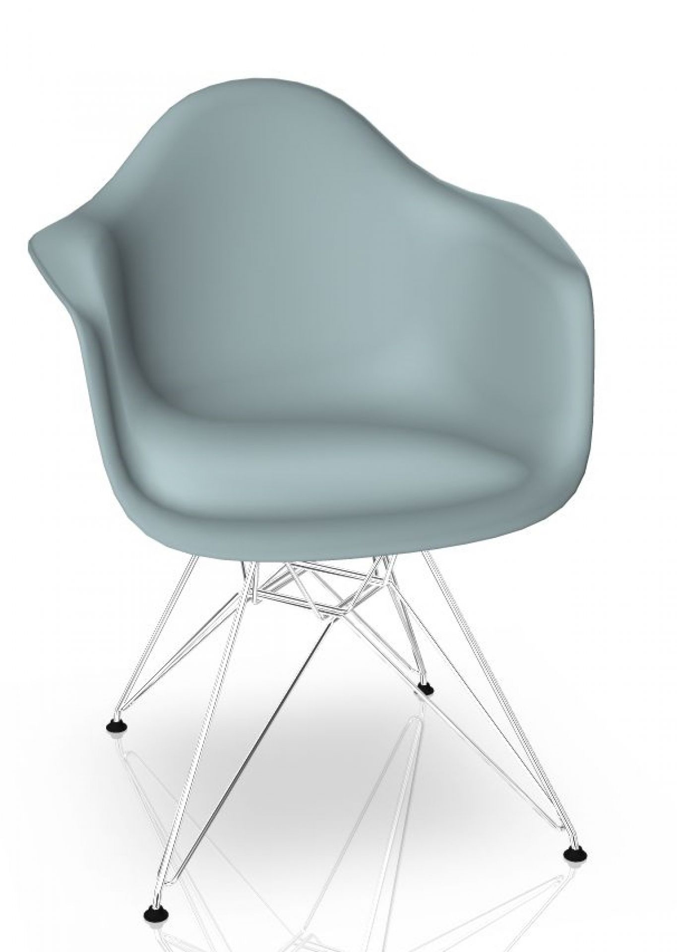 Eames Plastic Arm Chair DAR Chaise Vitra Chromé - Ice grey