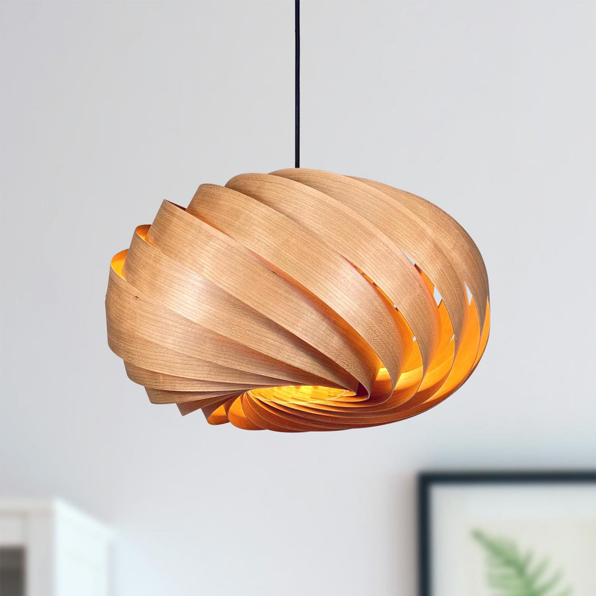 Quiescenta Lampe à suspendre Ø45 cm Cerisier Gofurnit