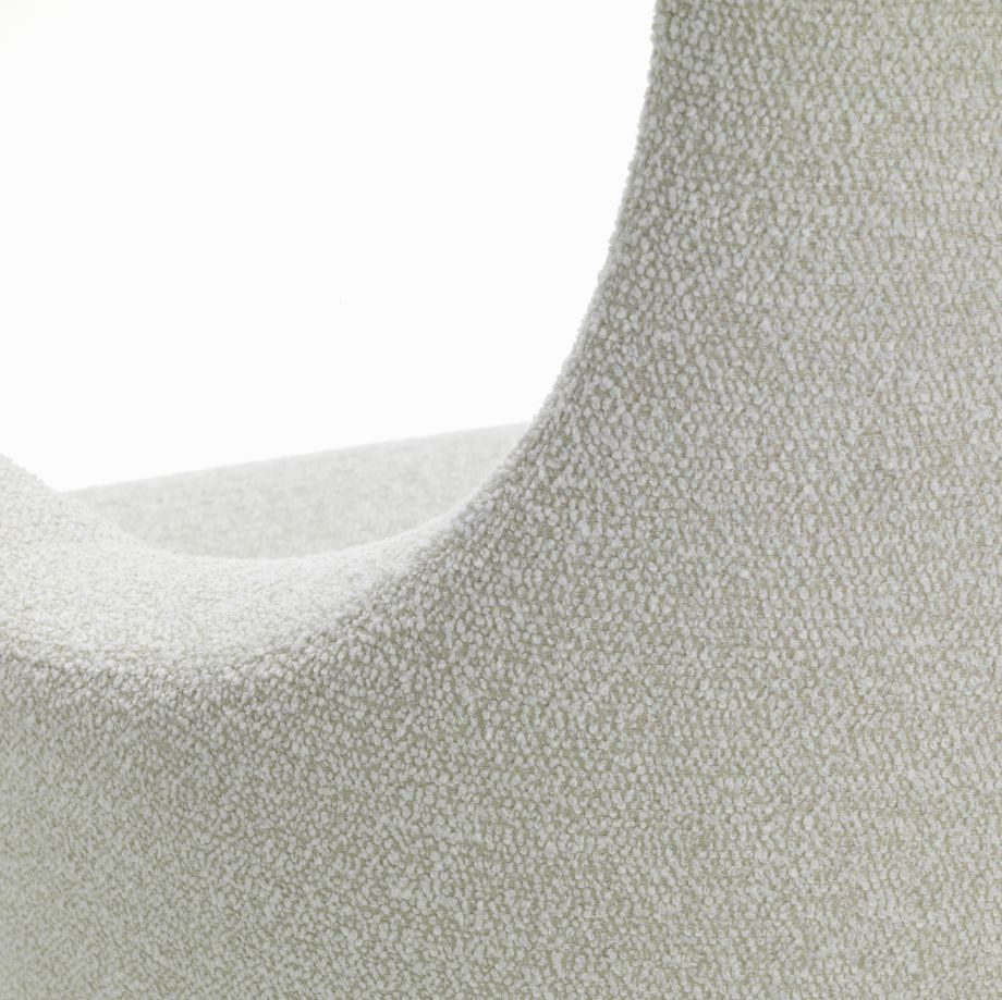 Grand Repos Fauteuil + Ottoman Vitra Poli Nubia Ivoire / Perle