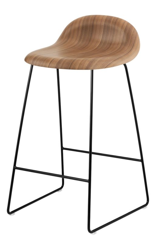 3D tabouret de bar 65 bois - Sledge Base Gubi