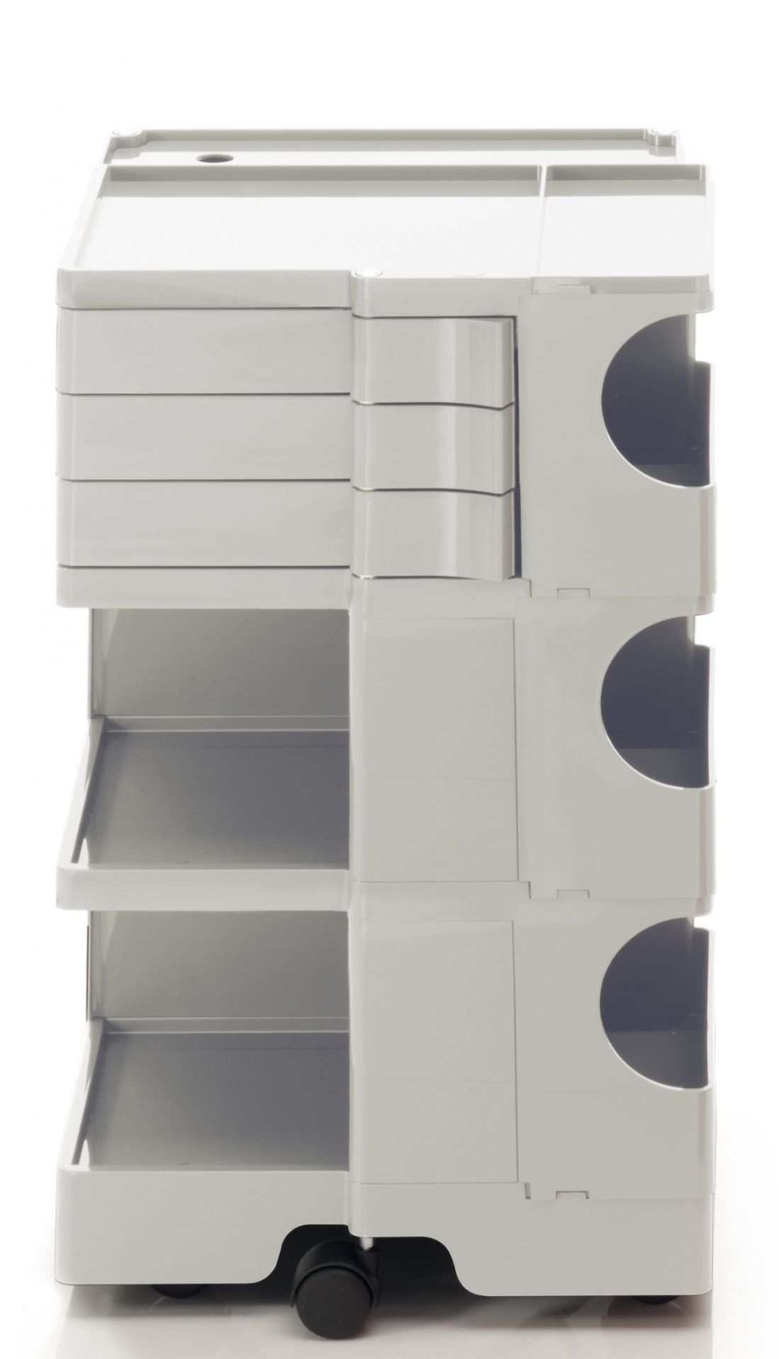 Boby B33 Bacs Roulants B-Line Grauer Boby Rollcontainer mit Schubladen, Ablagefächern und Rollen für Büro oder Werkstatt.