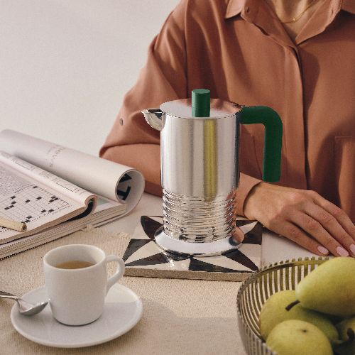 Machine à expresso PM01/6 AGR Vite pour 6 tasses, verte Alessi 