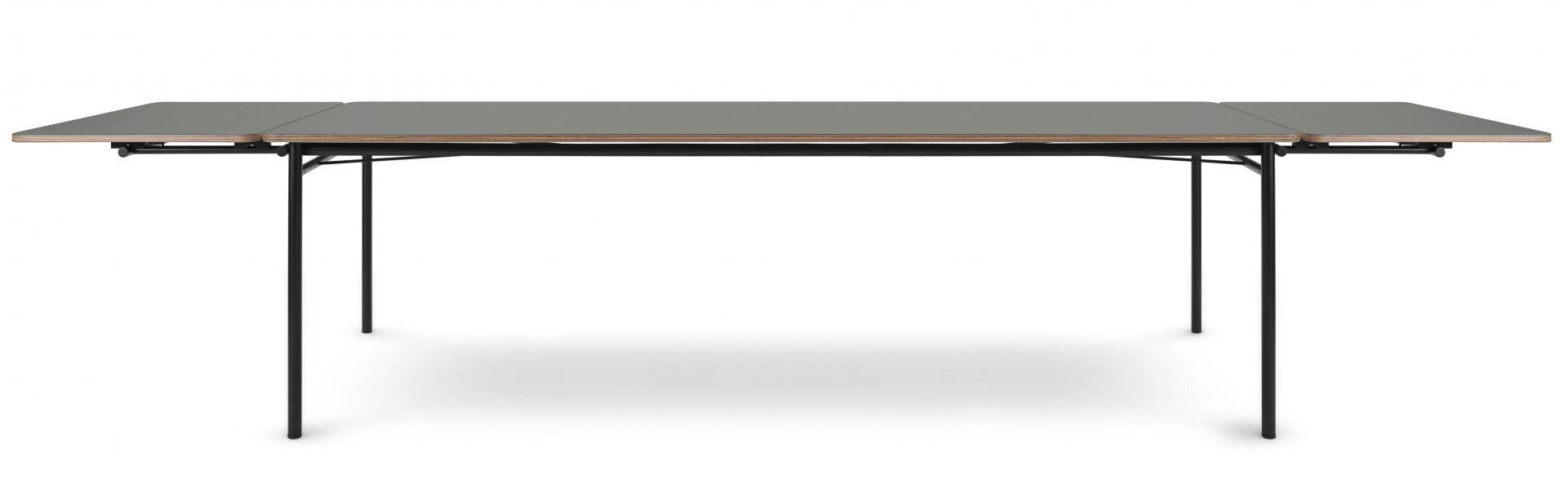 Taffel Esstisch ausziehbar, Esche, 200 cm, von Eva Solo. Moderner Küchentisch mit schwarzem Gestell.