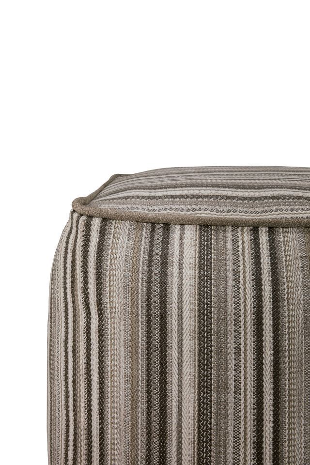 Pouf d'extérieur Zahara gris à rayures Ethnicraft