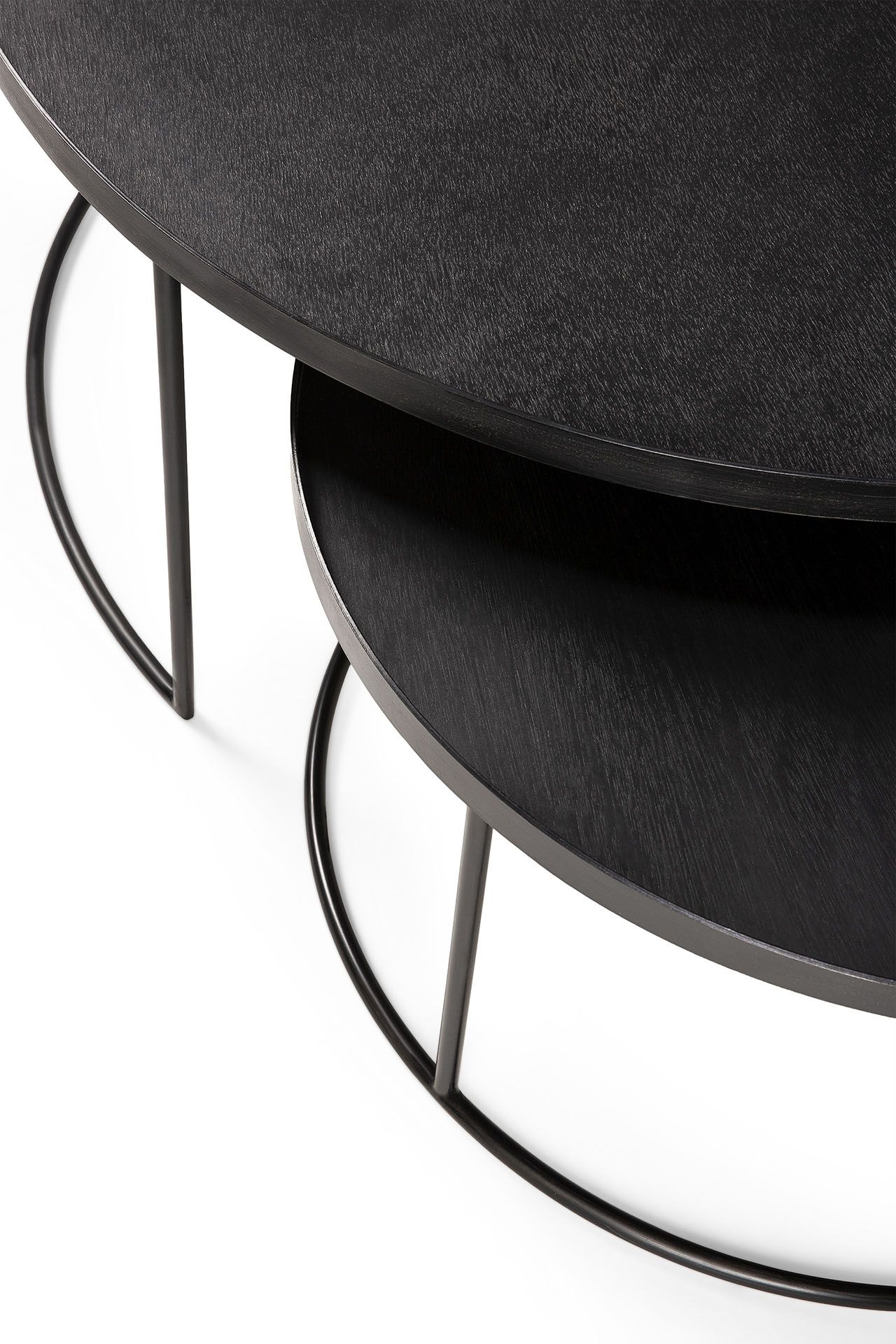 Table basse 2 pièces Noir Rond L/XL Ethnicraft 