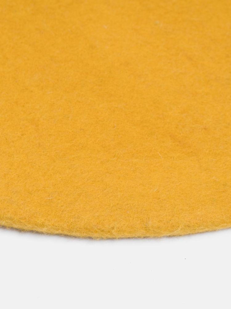 Mono Rond Tapis en feutre Ø 160 cm myfelt Klara (jaune moutarde)