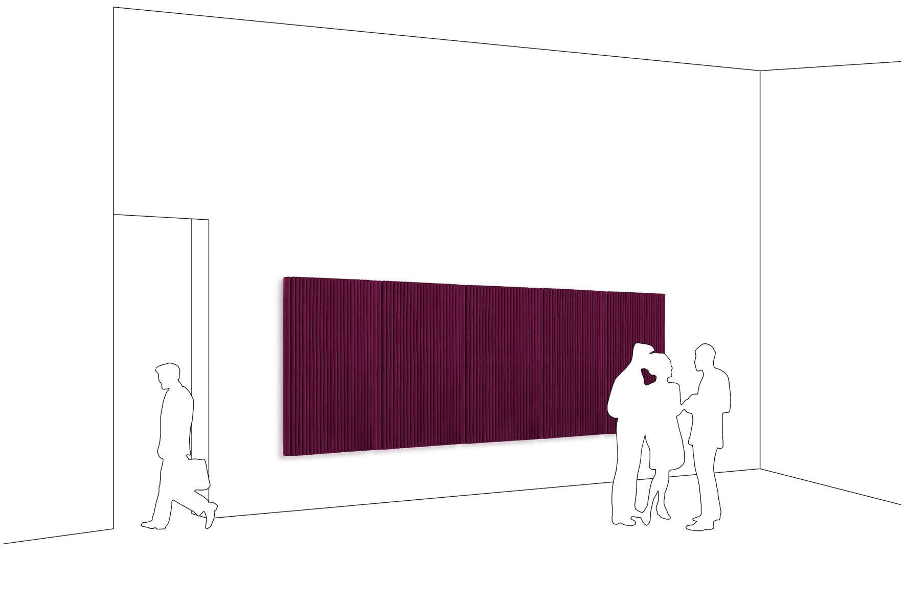 Welle module mural format vertical avec 4 supports muraux Hey Sign