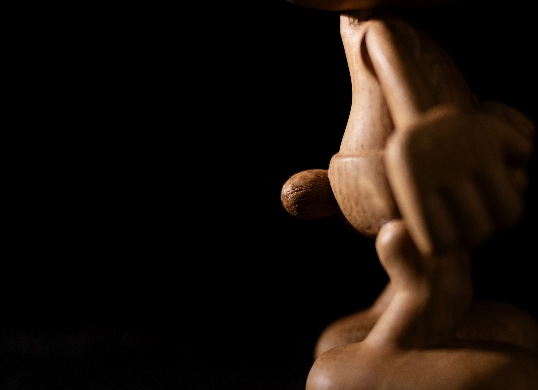 Petite figurine en bois Schtroumpf Boyhood