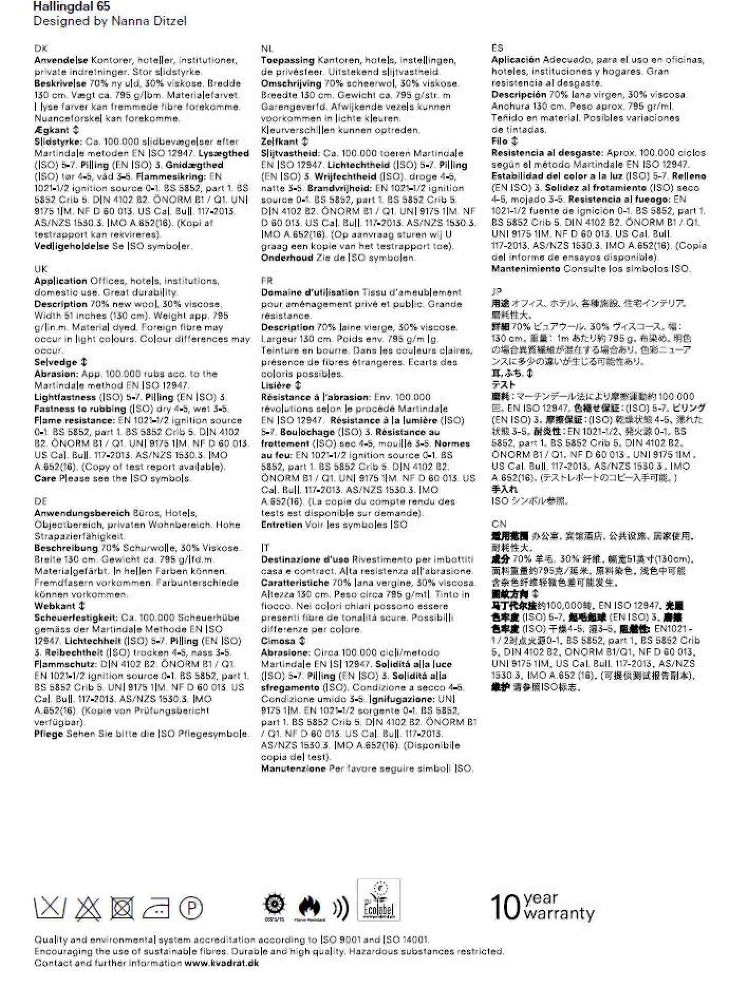 Carte d'échantillon Hallingdal 65 Kvadrat