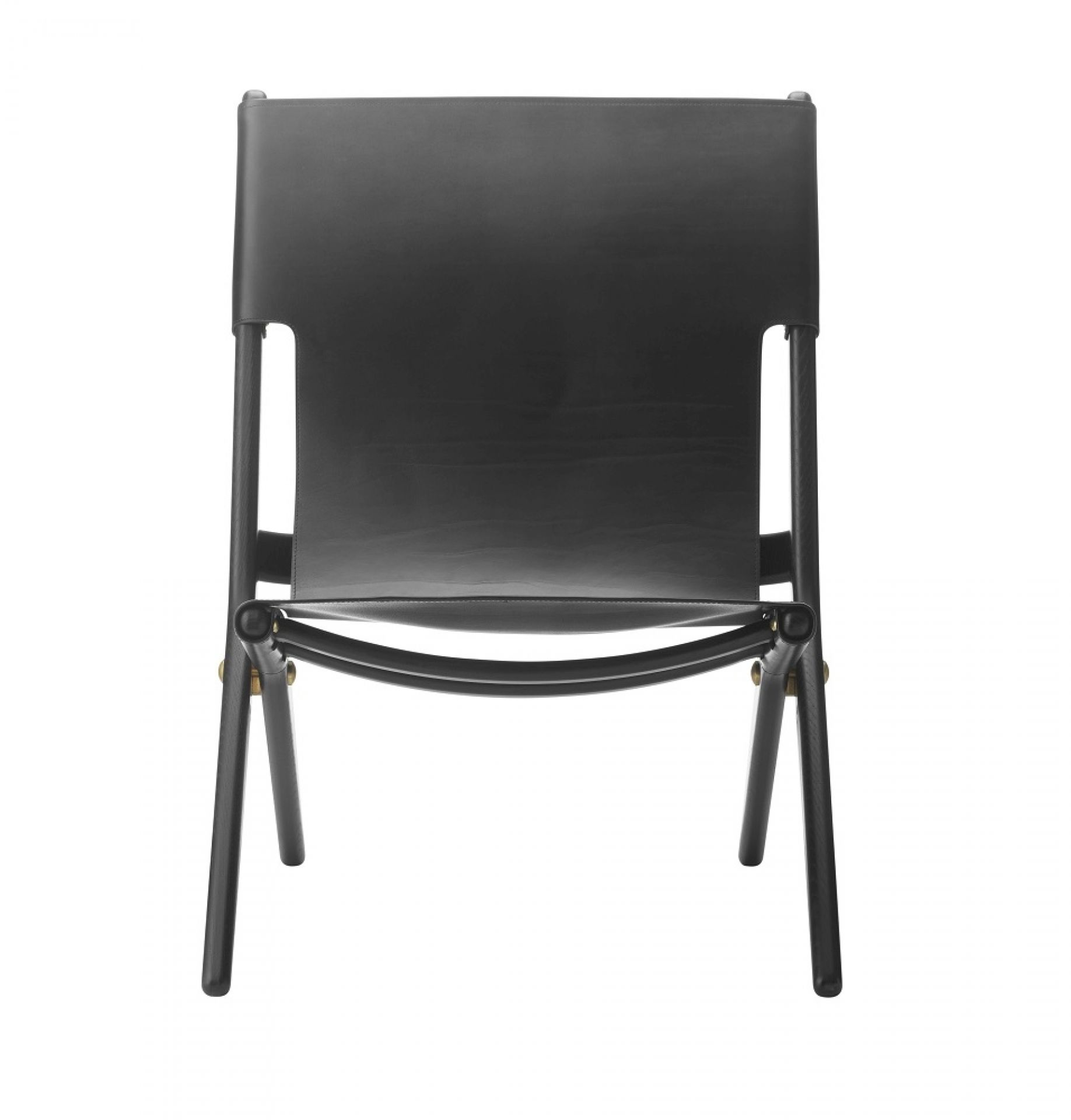 Saxe Chaise chêne teinté noir - cuir noir de Lassen
