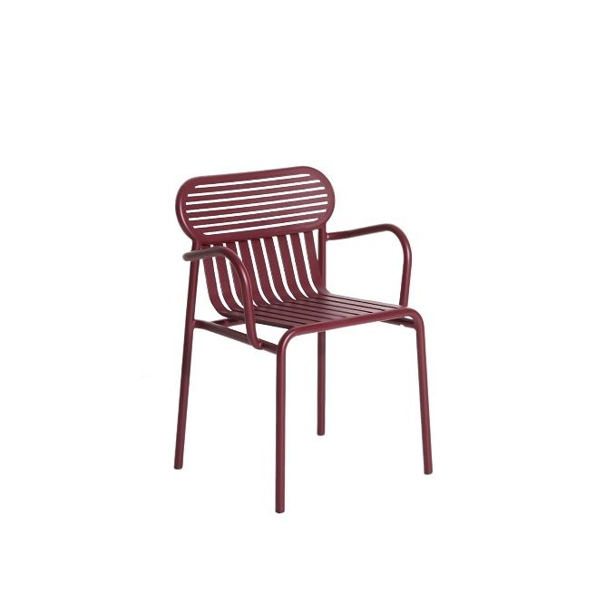Week-End Garden Chair Chaise avec accoudoirs Petite Friture Burgundy Week-End Garden Chair Chaise avec accoudoirs Petite Friture Burgundy