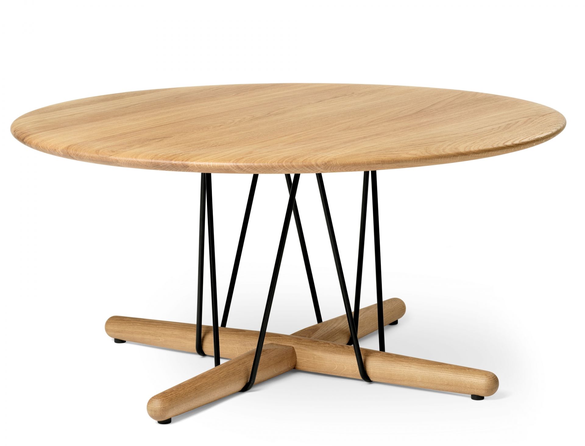 Embrace Lounge Table Carl Hansen &amp; Søn Acier noir laqué - Chêne huile blanche