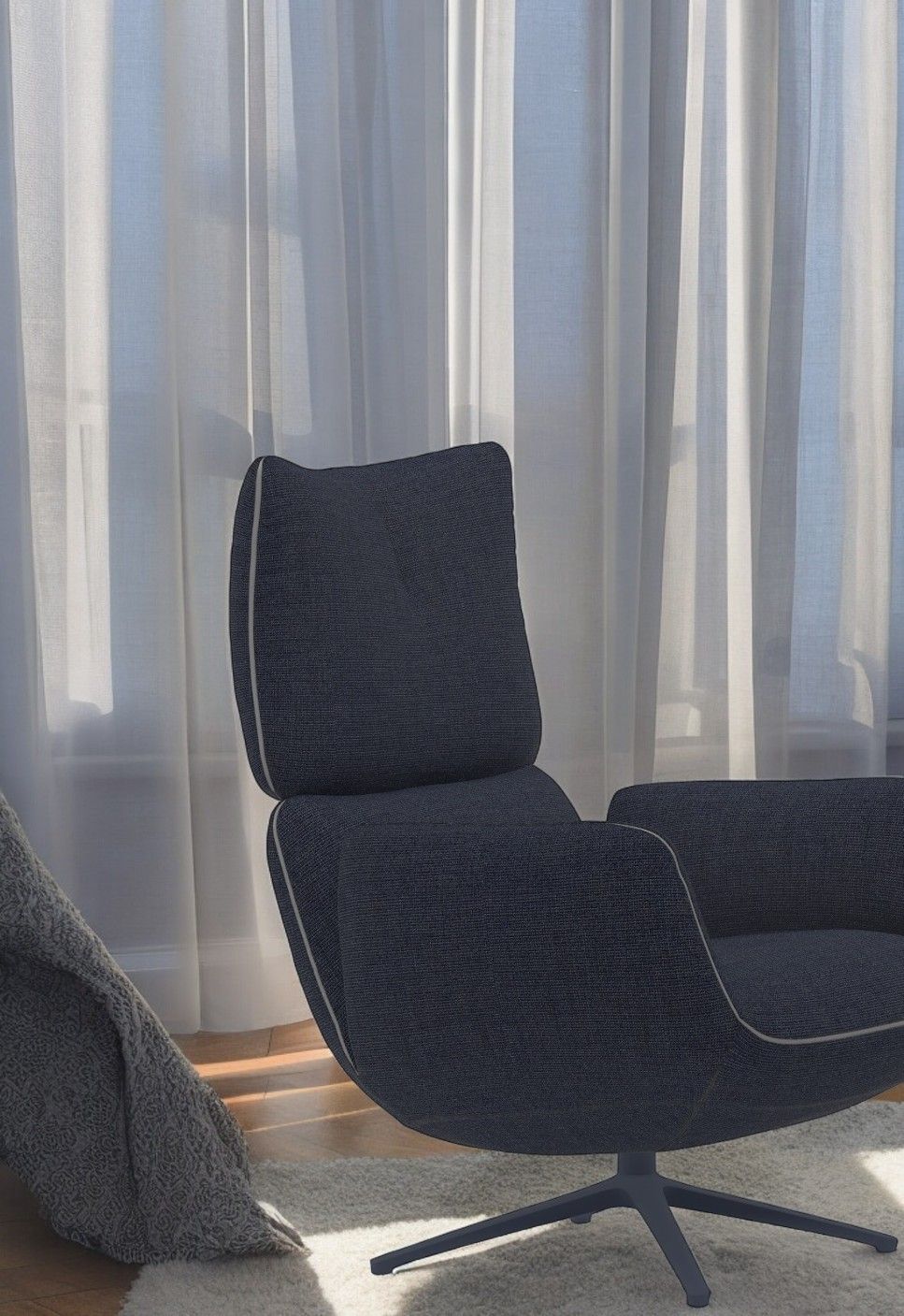 Jalis Lounge Fauteuil pivotant avec mécanisme 4-pieds Réglable électriquement Cor