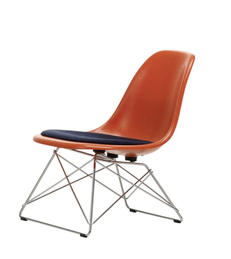 Eames Fiberglass Chair LSR chaise avec coussin d'assise Vitra