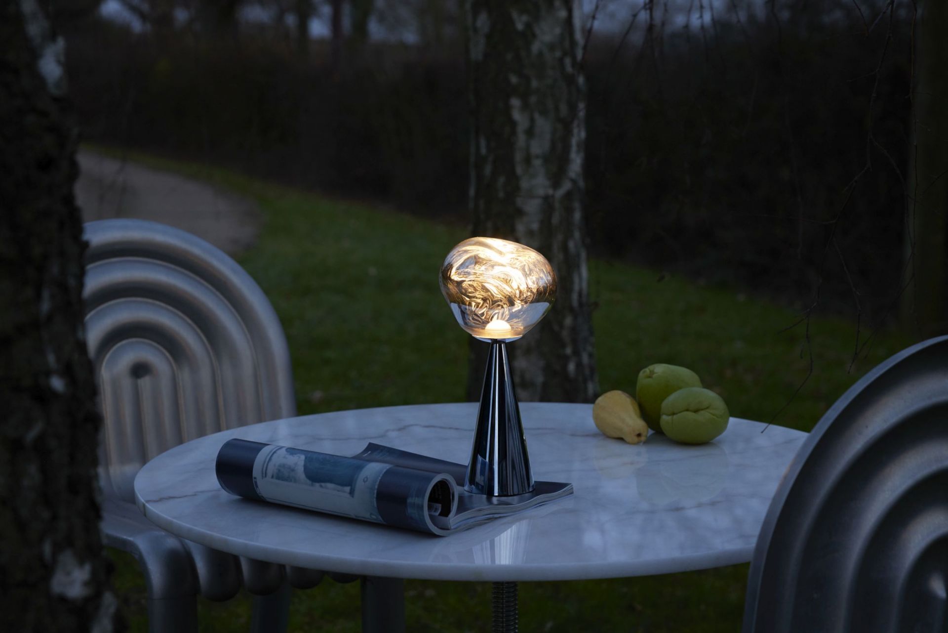 Melt Portable LED Lampe de table Argent Tom Dixon