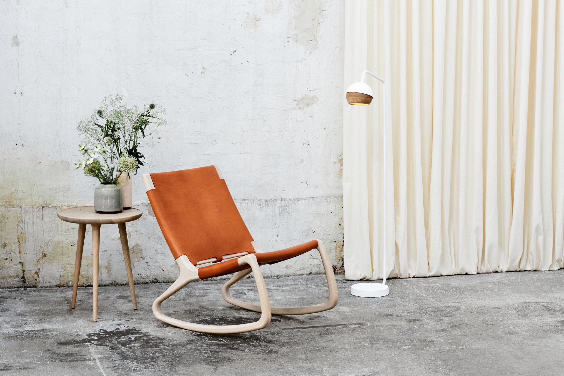 Rocker Chaise berçante Harness cuir Mater