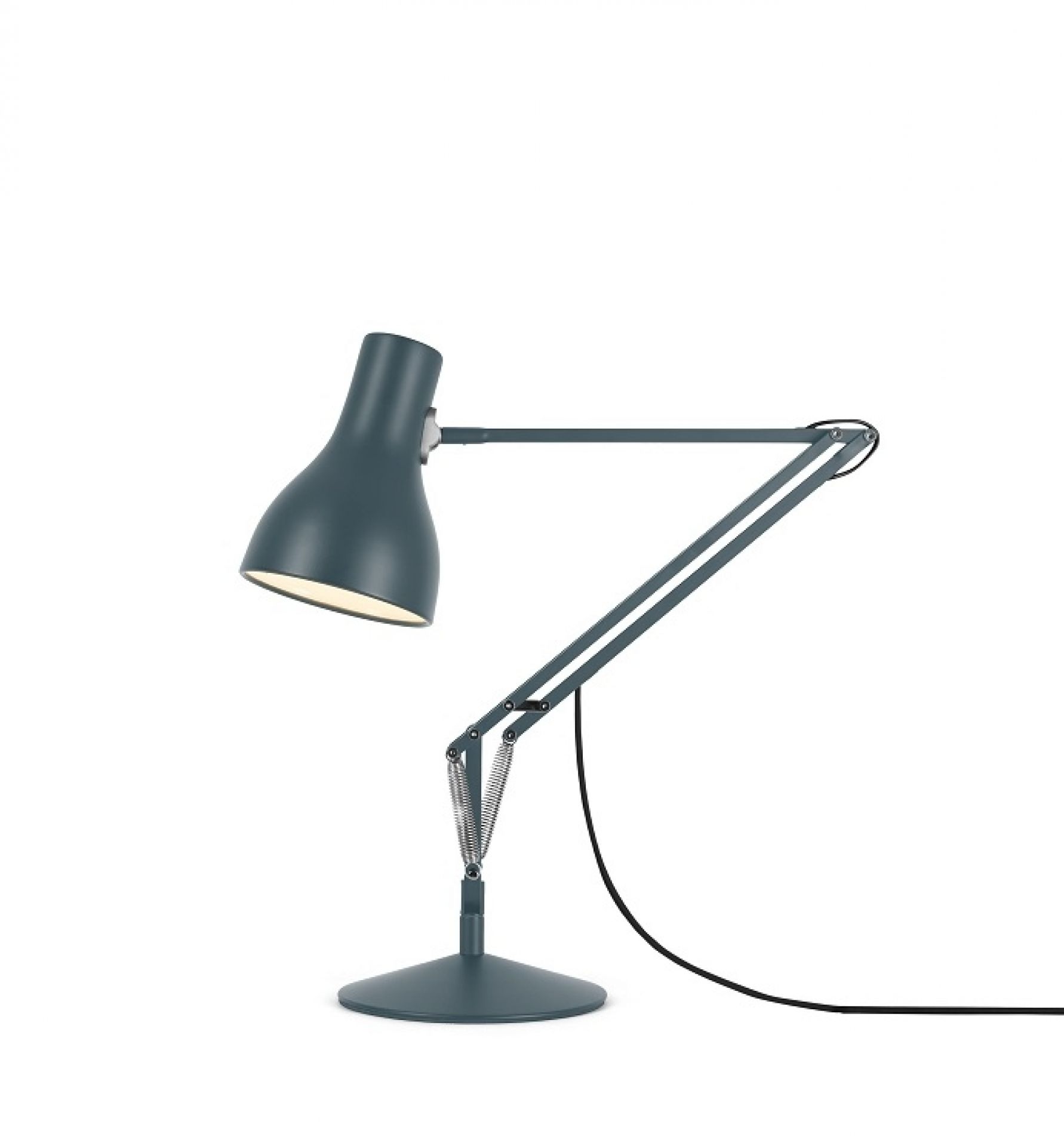 Anglepoise Type 75 Schiefergrau Tischleuchte: Klassische Schreibtischlampe mit verstellbarem Arm und Kegelförmigem Lampenschirm.
