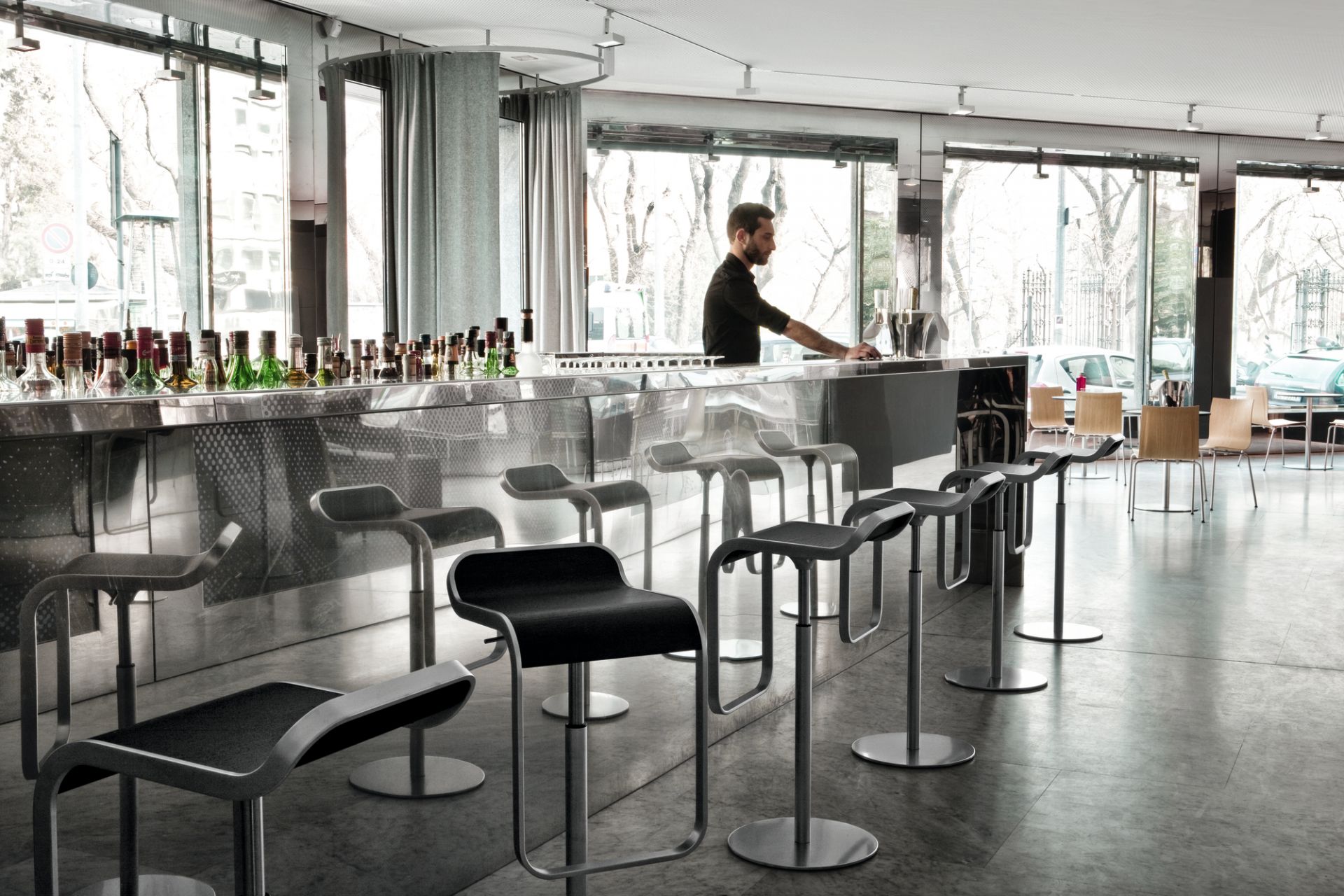 LEM Tabouret de bar TABLEAU CHROME MAT H 80 cm La Palma