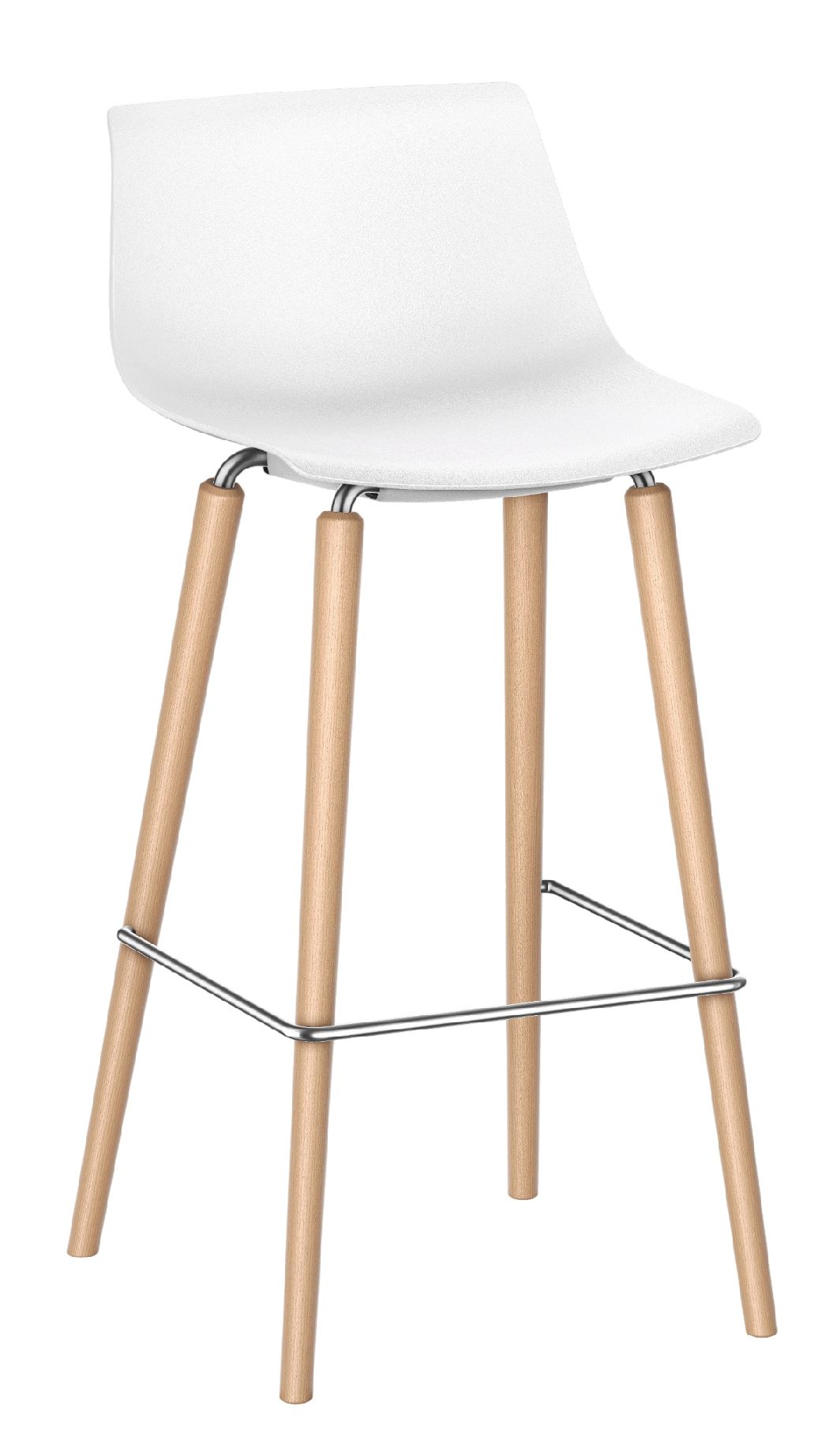 Shuffleis Tabouret de bar 4 pieds en bois Interstuhl