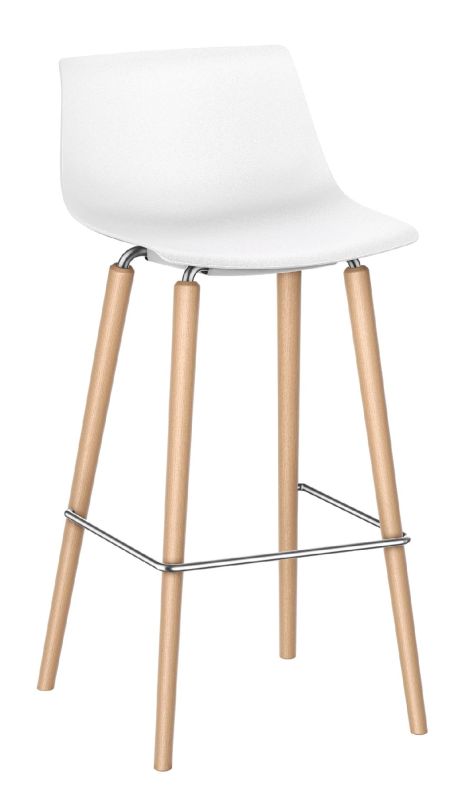 Shuffleis Tabouret de bar 4 pieds en bois Interstuhl