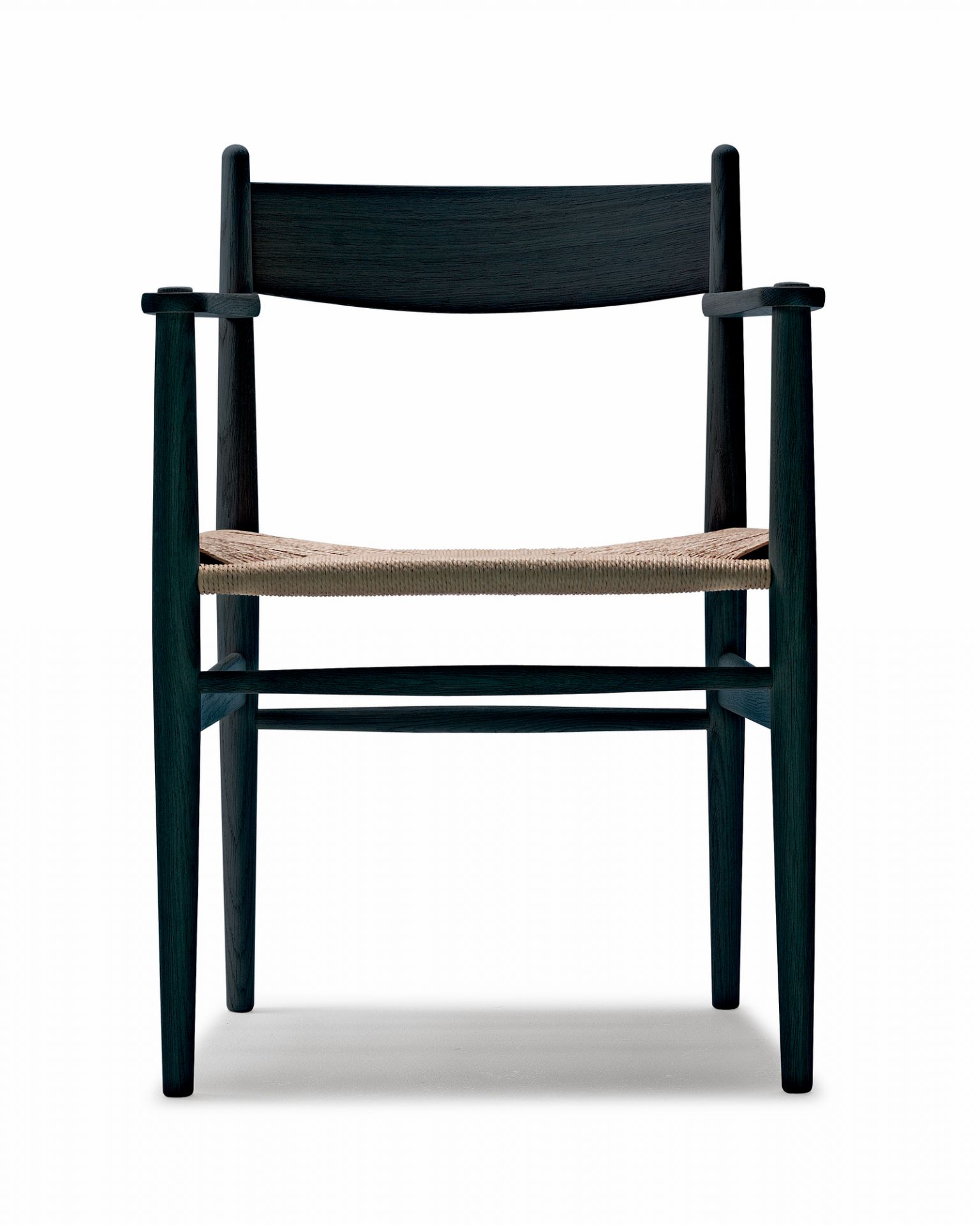 CH37 Chaise avec accoudoirs Carl Hansen &amp; Søn Hêtre savonné Nature tresse
