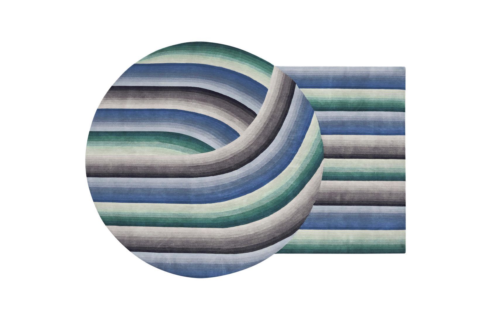 Round Mirage Tapis bleu Gan
