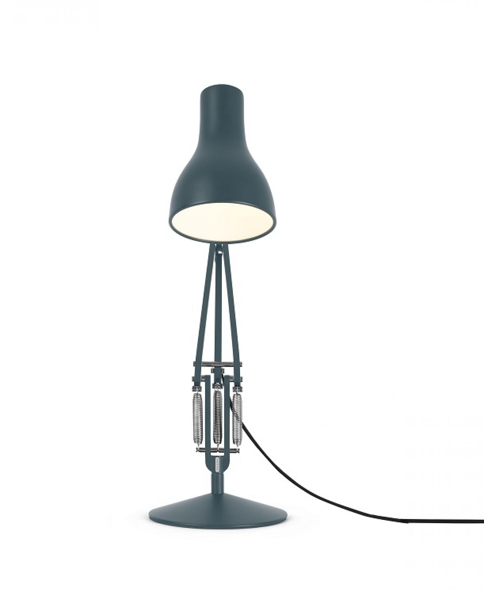 Anglepoise Type 75 Schiefergrau Tischleuchte, klassische Schreibtischlampe mit Federmechanismus und Kegelförmigem Lampenschirm.