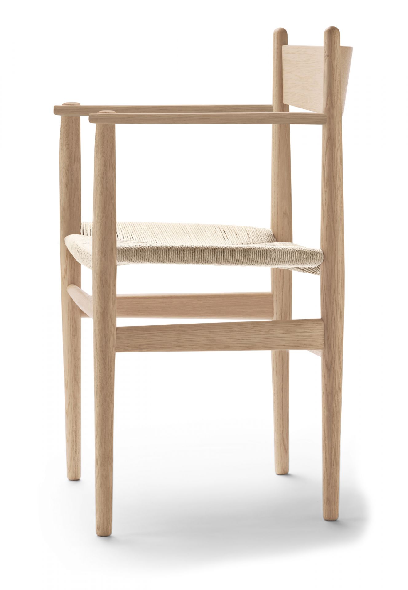 CH37 Chaise avec accoudoirs Carl Hansen &amp; Søn Hêtre savonné Nature tresse