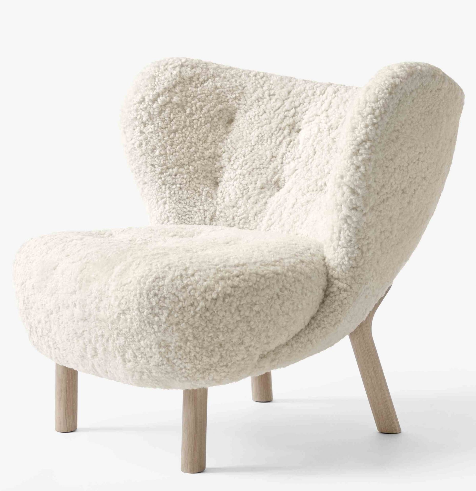 Little Petra VB1 Lounge Chaise Andtradition chêne blanc - clair de lune - sans tabouret