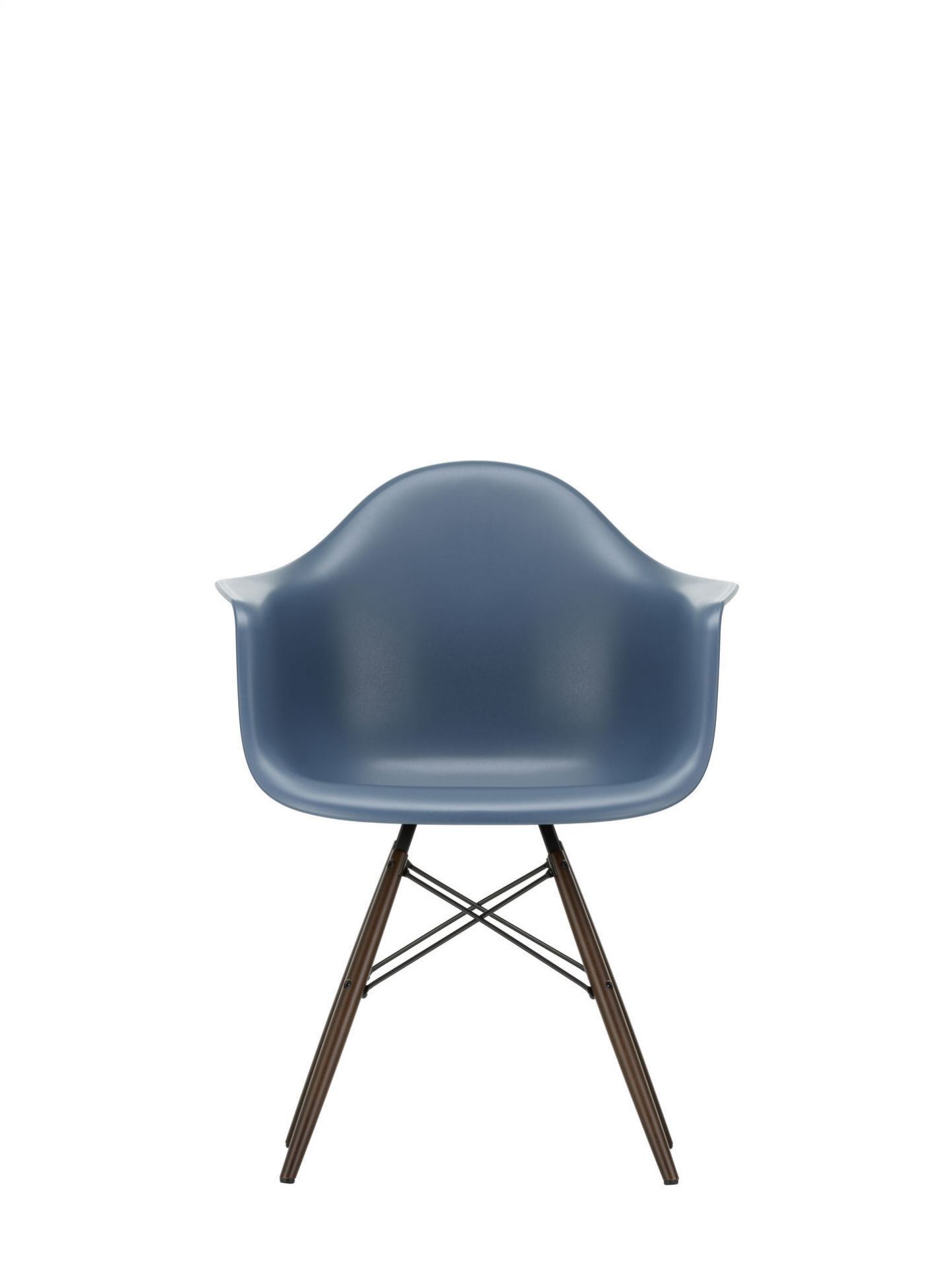Eames Plastic Arm Chair DAW Chaise Vitra Érable jaunâtre - Sea blue