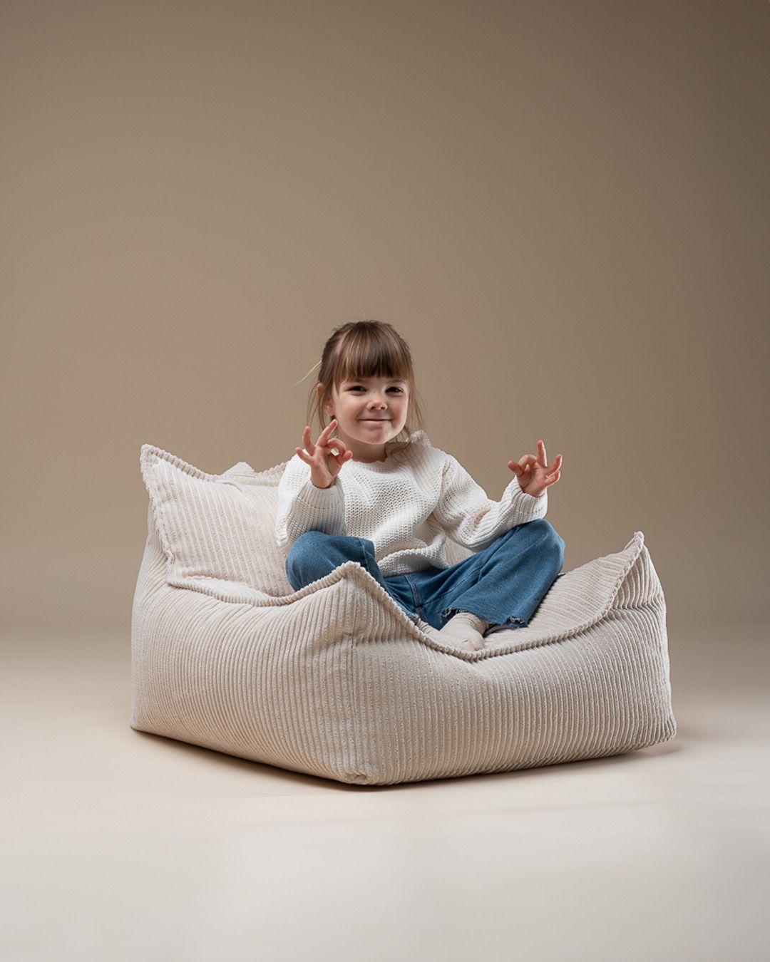 Fauteuil-sac d'enfant large cordon Sucre brun Wigiwama