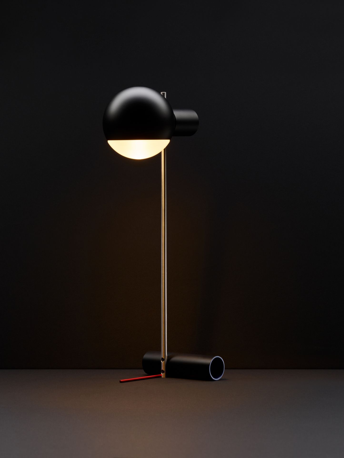 L25 Tafellampje LED Lampe de Table Reedition Tecta noir brilliant